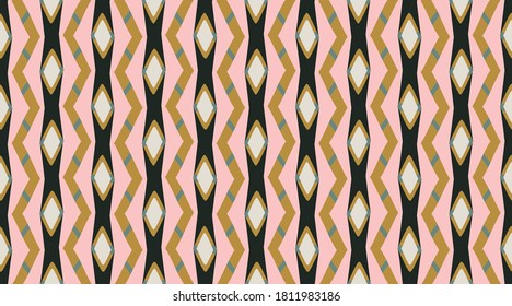 Seamless geometric pattern.  Geometric fashion fabric print.  Creative luxry graphic art decor. Seamless vector pattern. 