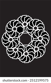  A seamless geometric pattern featuring alternating black and white pentagons. This modern and minimalistic design is perfect for backgrou