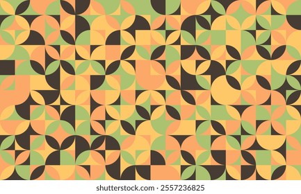 Seamless geometric pattern featuring clean shapes and mosaic texture. Ideal for abstract backgrounds, trendy poster artwork, or modern textile designs.