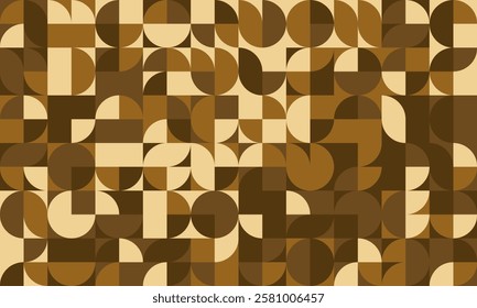 Seamless geometric pattern featuring clean shapes and mosaic texture. Ideal for abstract backgrounds, trendy poster artwork, or modern textile designs.