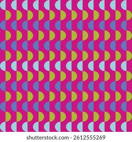 A seamless geometric pattern featuring colorful, curved shapes in vibrant orange and deep blue.Patterns, textile pattern, pattern style, ideal for textiles, wallpapers, and graphic design projects.