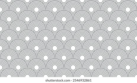  A seamless, geometric pattern featuring concentric circles in a soothing blue-gray tone. This minimalist design creates a mesmerizing, wave-like effect, perfect for backgrounds or textile prints.