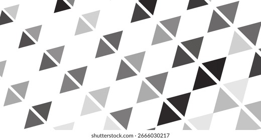 Padrão geométrico contínuo com formas de diamante em tons de gradiente de preto, cinza e branco. eps 10