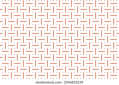 A seamless geometric pattern featuring evenly spaced parallel lines and small square dots, arranged in a structured, grid-like formation. Ideal for modern designs and backgrounds.