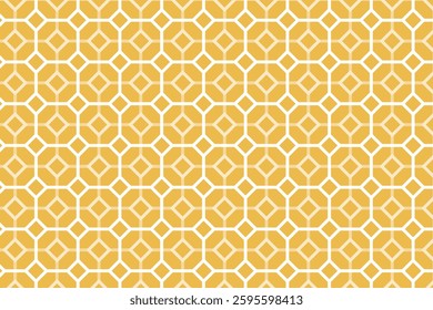 A seamless geometric pattern featuring interconnected diamond and square shapes. Inspired by Islamic and Art Deco motifs, it creates a structured, decorative, and visually harmonious design.