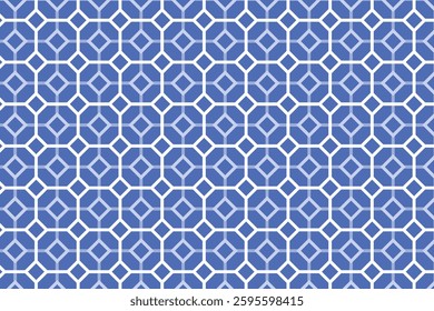 A seamless geometric pattern featuring interconnected diamond and square shapes. Inspired by Islamic and Art Deco motifs, it creates a structured, decorative, and visually harmonious design.