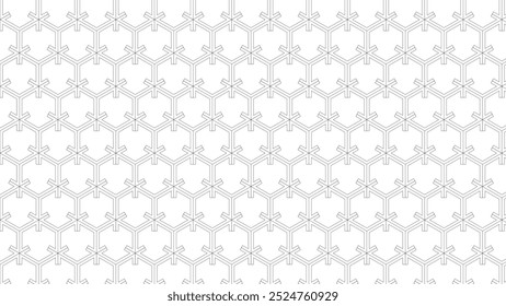 A seamless geometric pattern featuring interlocking hexagons, ideal for backgrounds, textiles, and modern designs.