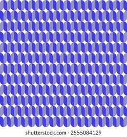A seamless geometric pattern featuring interlocking, elongated capsule or pill shapes in dark and medium shades of blue, creating a woven or repeating chainmail-like texture.
