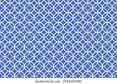 A seamless geometric pattern featuring interlocking circles creating a mesmerizing, symmetric design. The structured repetition adds elegance, making it ideal for backgrounds and decorations.