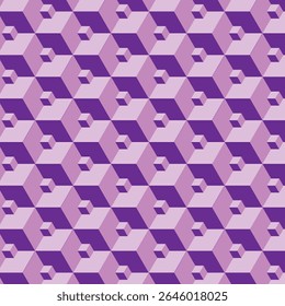 A seamless geometric pattern featuring an optical illusion of three-dimensional cubes or steps