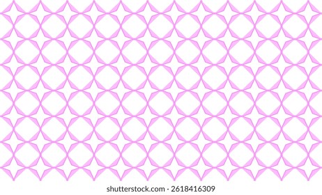 Seamless geometric pattern featuring pink abstract shapes on a light background, perfect for textile, islamic pattern, backdrop wallpaper or modern decorative design project needing clean and elegant