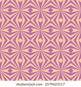 seamless geometric pattern featuring a repeating design of interlocking shapes in a warm, earthy color palette of peach and purple