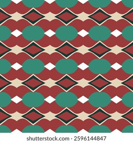 A seamless geometric pattern featuring traditional design elements. Perfect for wallpapers, textile prints, packaging, and backgrounds