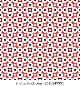 Seamless geometric pattern featuring a traditional pixel-style motive for decorating, wallpaper, wrapping paper, fabric, backdrop, and etc