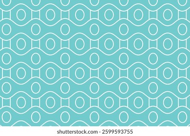 A seamless geometric pattern featuring wavy and circular elements in a structured, repeating design. Ideal for wallpapers, textiles, branding, packaging, and modern digital backgrounds.
