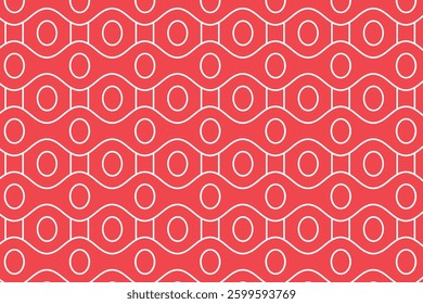 A seamless geometric pattern featuring wavy and circular elements in a structured, repeating design. Ideal for wallpapers, textiles, branding, packaging, and modern digital backgrounds.