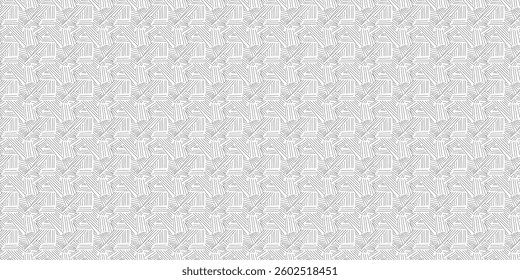 Seamless geometric pattern with fine-line abstract shapes forming a repetitive, modern design. Minimalistic and elegant, suitable for wallpapers, textiles, packaging, and digital backgrounds.