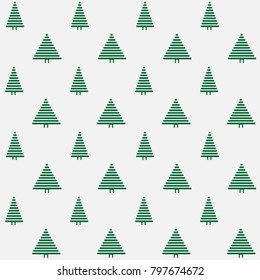 Seamless geometric pattern with fir trees. Holiday background with spruces.