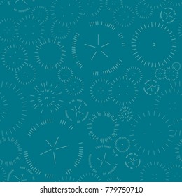 Seamless geometric pattern, fireworks on green background, stripes abstract template, vector illustration
