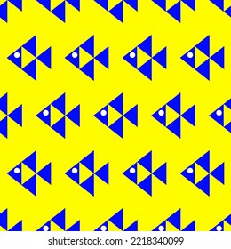 Seamless geometric pattern of fish colored lines.