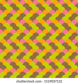 Seamless geometric pattern with fish scales. Textile printing, fabric, package, cover, greeting cards.