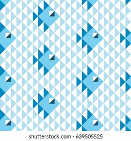Seamless geometric pattern with fishes. Vector.
