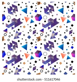 Seamless geometric pattern. Flat abstract elements. Abstract minimalistic ftat background.   Hipster pattern. Trendy pattern.