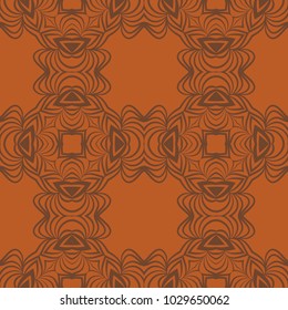 Seamless geometric pattern with floral abstract decoration. Vector illustration for design