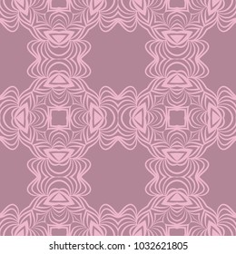 Seamless geometric pattern with floral abstract decoration. Vector illustration for design