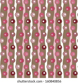 Seamless geometric pattern with floral motifs