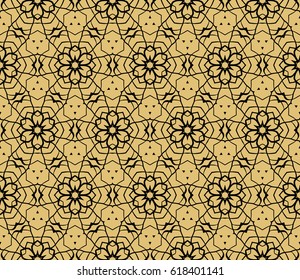 Seamless geometric pattern with floral style ornament on color background. For greeting cards, invitations, cover book, fabric, scrapbooks.