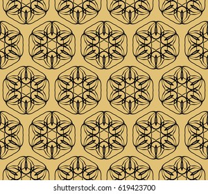 Seamless geometric pattern with floral style ornament on color background. For greeting cards, invitations, cover book, fabric, scrapbooks.