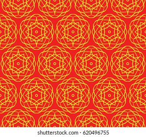Seamless geometric pattern with floral style ornament on color background. For greeting cards, invitations, cover book, fabric, scrapbooks.
