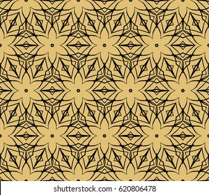 Seamless geometric pattern with floral style ornament on color background. For greeting cards, invitations, cover book, fabric, scrapbooks.