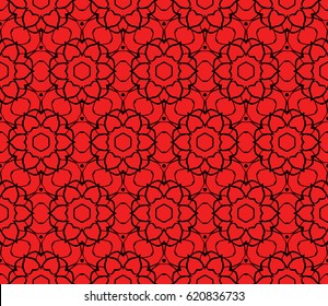 Seamless geometric pattern with floral style ornament on color background. For greeting cards, invitations, cover book, fabric, scrapbooks.