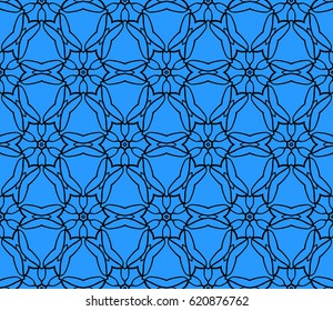 Seamless geometric pattern with floral style ornament on color background. For greeting cards, invitations, cover book, fabric, scrapbooks.