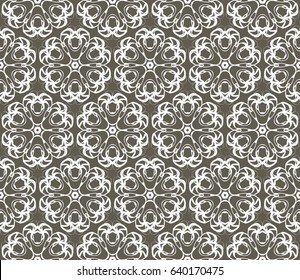 Seamless geometric pattern with floral style ornament on color background. For greeting cards, invitations, cover book, fabric, scrapbooks.