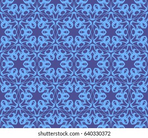 Seamless geometric pattern with floral style ornament on color background. For greeting cards, invitations, cover book, fabric, scrapbooks.