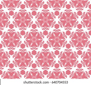 Seamless geometric pattern with floral style ornament on color background. For greeting cards, invitations, cover book, fabric, scrapbooks.