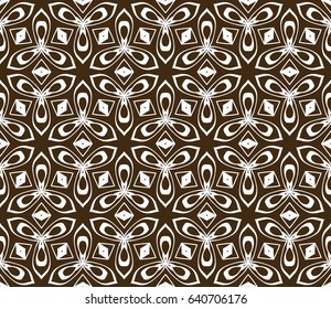 Seamless geometric pattern with floral style ornament on color background. For greeting cards, invitations, cover book, fabric, scrapbooks.