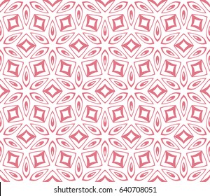 Seamless geometric pattern with floral style ornament on color background. For greeting cards, invitations, cover book, fabric, scrapbooks.