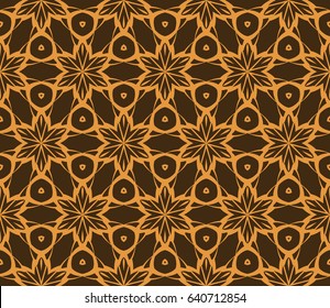 Seamless geometric pattern with floral style ornament on color background. For greeting cards, invitations, cover book, fabric, scrapbooks.
