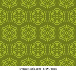 Seamless geometric pattern with floral style ornament on color background. For greeting cards, invitations, cover book, fabric, scrapbooks.