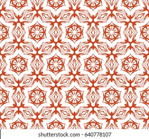 Seamless geometric pattern with floral style ornament on color background. For greeting cards, invitations, cover book, fabric, scrapbooks.