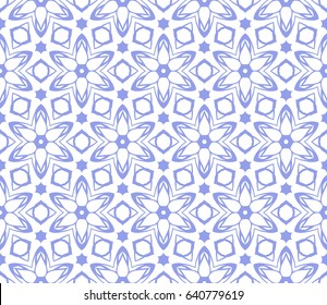 Seamless geometric pattern with floral style ornament on color background. For greeting cards, invitations, cover book, fabric, scrapbooks.