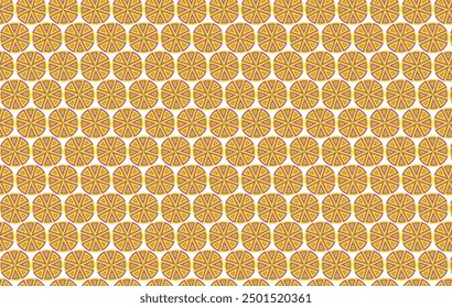 Seamless geometric pattern with a floral theme, a combination of orange and light brown. For textiles, printing and wallpaper