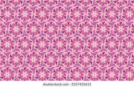 Seamless geometric pattern with floral theme, beautiful purple color combination. Perfect for printing, design and textiles as well as gift wrapping.