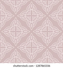 Seamless geometric pattern in florral style. Simple fashion fabric print. Vector repeating tile texture. Beige color.