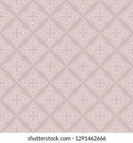 Seamless geometric pattern in florral style. Simple fashion fabric print. Vector repeating tile texture. Beige color.