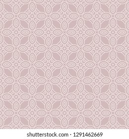 Seamless geometric pattern in florral style. Simple fashion fabric print. Vector repeating tile texture. Beige color.